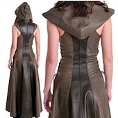 abordables Vestido-Medieval Renacimiento Vestidos Hada Ranger Escote en Pico Disfraz Mujer Fantasía Víspera de Todos los Santos Carnaval Mascarada Feria del Renacimiento Fiesta temática retro Adulto Vestido