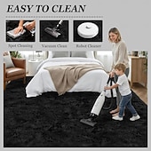abordables Alfombras-Alfombras para sala de estar y dormitorio: alfombra de pelo largo ultrasuave y mullida, antideslizante, que no suelta pelusa, alfombra grande y mullida para interiores, ideal para habitaciones
