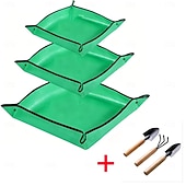 cheap Plant Care Accessories-6pcs Heavy-Duty Waterproof Folding Garden Mat with 3 Thickened Plant Care Cloths &amp; 3 Foldable Mats, Suitable for Indoor/Outdoor Use, Gardening, Repotting, Bonsai, Space-Saving Durable Design