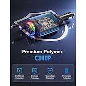 Недорогие Декоративные огни-Выдвижное автомобильное зарядное устройство USB-C с быстрой зарядкой 120 Вт, автомобильный адаптер для прикуривателя со звездами и ароматерапевтической подсветкой, незаменимые автомобильные зарядные устройства, подарки для путешественников, мужчин и женщи