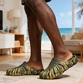 cheap Casual Sandals-Men's Camouflage Slip-On Poolside Shoes – Lightweight, Flexible, Non-Slip, Ideal for Beach Vacation, Resort and Casual Outdoor Wear