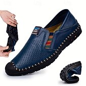 economico Scarpe Casual Slip-On-Per uomo Vintage Casual Quotidiano All'aperto Pelle PU Confortevole Traspirante Slip-on Bianco Blu Marrone Estate Primavera Autunno