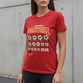 baratos Camisetas de futebol-Partida Mundial de Futebol 2026 Roupa Japonesa/Curta Graphic Tee Vintage Futebol Americano Camiseta para Unisexo Adulto Impressão 3D  para Baile de Máscaras Diário Festa