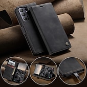 preiswerte 2026 Samsung Galaxy S26 Serie-Handy Hülle Handyhüllen Für Samsung Galaxy S26 S26 Ultra Plus Brieftaschenhülle Flip-Cover Mit Ständer Ständer Kartenfach Retro TPU PU-Leder