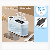Недорогие Бытовая техника-Миниатюрный портативный льдогенератор, настольный, быстрое приготовление льда за 10-15 минут, 8 твердых кубиков льда за цикл, компактный, небольшой, быстродействующий льдогенератор для дома, офиса,