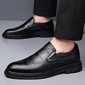 cheap Loafers-Men's Classic Casual Wedding PU Leather Comfortable Slip-on Red Brown Black Summer Spring Fall