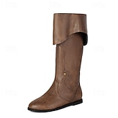 preiswerte Schuhe-Mittelalterlich Renaissance Steampunk Schuhe Stiefel Pirat Wikinger Keltischer Ritter Kostüm Damen Vikinger Seeräuber Halloween Karneval Leistung LARP Renaissance-Messe Erwachsene Schuhe