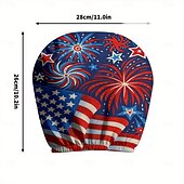 abordables 250º Aniversario-2 fundas para reposacabezas de coche con diseño de bandera estadounidense, con estampado de estrellas y rayas rojas, blancas y azules, ajuste universal, fácil de limpiar, suave y cómoda, ideal para