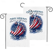  2 τεμάχια σημαία διπλής όψης για την 250ή επέτειο των ΗΠΑ, εξωτερική πατριωτική σημαία κήπου με άγαλμα της ελευθερίας, διακοσμήσεις 4ης Ιουλίου για τον εορτασμό της 250ης επετείου των ΗΠΑ, εμπορεύματα των ΗΠΑ 250, αναμνηστικά 1776-2026