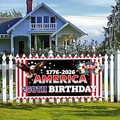 billiga 250:e årsjubileum-USA:s 250-årsjubileum, banner, utomhusveranda och staketdekoration för självständighetsdagen och högtidsfirande