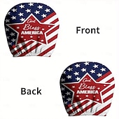 abordables 250º Aniversario-2 fundas para reposacabezas de coche con diseño de bandera estadounidense, con estampado de estrellas y rayas rojas, blancas y azules, ajuste universal, fácil de limpiar, suave y cómoda, ideal para