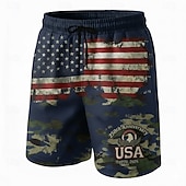 economico Shorts Patriottici 250-Per uomo 4 luglio, 250° anniversario degli Stati Uniti Aquila Bandiera degli Stati Uniti Costumi da bagno Pantaloncini da mare Pantaloncini da Surf Misura del girovita medio Patriotico Ferie Tasche
