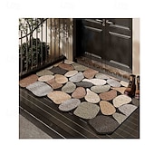 cheap Doormats-PVC loofah bath mat Pebble Stone  Doormat Non Slip Entryway Rug Outdoor Indoor Front Door Mat Washable Low Profile Welcome Mat for Patio Porch Mudroom Farmhouse Decor