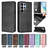 baratos 2026 Samsung Galaxy S26 Série-telefone Capinha Para Samsung Galaxy S26 S26 Ultra Plus Capa para Cartão Wallet Com Suporte Suporte para carregamento sem fio Slot para cartão Retro TPU Couro PU