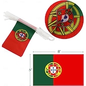 billige Verdensmesterskap i fotball 2026-Portugal strengflagg vimpelbanner for fotball-VM-kamp i sommer 50 flagg, 46 fot lite mini portugisisk flagg vimpelbanner for landsdekorasjon, skole, fest, sportsarrangementer