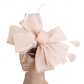 cheap Fascinators-Fascinators Fabric Wedding Birthday Elegant Vintage Cute With Feather Bowknot Headpiece Headwear