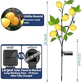 levne Světla cesty &amp; lucerny-Venkovní solární zahradní světla, 1 balení solárních světel na květiny s realistickým citronem, vodotěsná LED solární světla, venkovní krajinářské osvětlení na dvůr, zahradu, trávník, cestu, dekorace