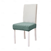 levne Potah na jídelní židli-Strečový žakárový diamantový potah na sedák s elastickým potahem, dvojité elastické pásky, prachotěsný chránič sedáku do jídelny, kuchyně, hotelu