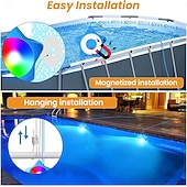 Χαμηλού Κόστους Υποβρύχια Φώτα-LED φώτα πισίνας με έλεγχο εφαρμογής, 20w dimmable υποβρύχιο υποβρύχιο φως με μαγνήτες, IP68 αδιάβροχα φώτα πισίνας 12v με αλλαγή χρώματος με χρονοδιακόπτη για υπέργεια πισίνα