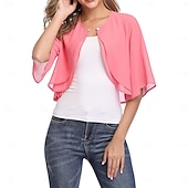 economico impacchi per gli invitati al matrimonio-Coprispalle Scialli della Madre Scialli della Sposa Scialli dell'Ospite di Nozze Elegante Signore Formale Mezza Manica Chiffon Stole da matrimonio Con Colore puro Per Quotidiano Estate