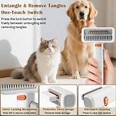 preiswerte Reinigungsmittel-2-in-1 Selbstentwirrungs-Pflegekamm für Haustiere, Entfilzungskamm für Hunde und Katzen, professioneller Unterfellkamm für langhaarige Katzen, Entwirrungsbürste für Hunde zum Entfernen von
