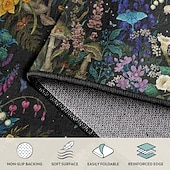 お買い得  エリアラグ-満月と花柄、キノコをモチーフにしたエリアラグ。植物と神秘的な庭園のデザインが特徴で、エレガントで耐久性のある装飾品として、episodic drawing が制作しました。