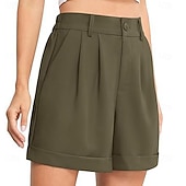 abordables Pantalones cortos bermudas-Mujer Bermudas Pantalón corto Pantalones cortos de verano Pantalones cortos de playa Vacaciones Moda Casual / Diario Corto Alta cintura Cremallera Bolsillo Cintura elástica Comodidad Secado rápido