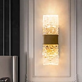 cheap Indoor Wall Lights-Gold Sconces Wall Lighting - Crystal Wall Sconces Modern Bathroom Vanity Light Fixtures Hardwire Modern LED Wall Mounted Sconces for Hallway Living Room