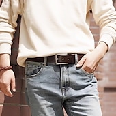 abordables Ceintures pour homme-Homme Ceinture Boucle automatique Cuir Chrome Streetwear Contemporain Classique Loisir Couleur Unie Noir Marron Quotidien Affaires Formel Ceinture Taille