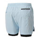 お買い得  ランニングショーツ-男性用 ランニングショーツ アスレチックショーツ ジムショーツ ドローストリング ポケット 2 イン 1 コンプレッションライナー付き ショートパンツ カジュアル 日常 アウトドア 夏 春 速乾性 ライトウェイト 吸汗性 ジムトレーニング 屋外 アスレチック レギュラー スポーツウェア アクティブウェア ブルー ブラック カモフラージュ