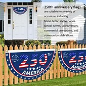 olcso 250. évforduló-2 darab USA 250. évfordulós zászló 1,5X3 FT 1776-2026 szurkolói zászlók patriotikus csillagok kültéri díszek frontajtóra teraszra üdvözlő háttér fém grommetekkel