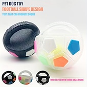 economico Giocattoli Interattivi-1 palla giocattolo per cani in TPR resistente, interattiva e squittente, per digrignare i denti &amp;addestramento, razza media consigliata, non necessita di batteria