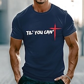  Camiseta masculina motivacional cristã religiosa inspiradora com a frase "Até você não conseguir mais mandar mensagens" e a cruz vermelha. Manga curta, modelagem padrão, casual, para uso diário,