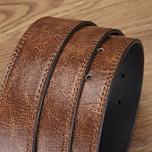 お買い得  メンズのベルト-男性用 ベルト 調整可能 クロム PUレザー ヴィンテージ ストリートファッション コンテンポラリー レジャー 純色 ブルー ブラック 日常 ビジネス フォーマル ウエストベルト