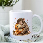 economico Tazze e tazzine-Tazza Team Punch Monkey Meme tazza da caffè divertente Meme Protect Punch Monkey Meme regalo per amanti degli animali tazza da caffè divertente per amici e colleghi tazza in ceramica sicura per