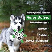 cheap Interactive Toys-Dog Soccer Ball with Grab Tabs, Upgraded Interactive Dog Toys, Tug of War Dog Toy, Rubber Ball, Dog Water Toy, Herding Ball for Dogs, Funny Dog Toys for Small &amp; Medium Dogs