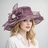 baratos Fascinadores &amp; Chapéus-Derby Chapéus Chapéu de Igreja Chapéu Kentucky Derby Senhora Mulher nobre Fantasia Mulheres Derby Plastrão Festival de Corridas de Cavalos Adulto Chapéu Primavera Verão