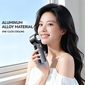 abordables Ventilateurs portables-Ventilateur portable avec plaque de refroidissement, 9000 mAh, affichage numérique, 100 vitesses réglables, mini ventilateur pliable avec cordon, ventilateur turbo haute vitesse pour femmes et hommes,