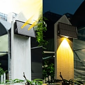 olcso Kültéri falilámpák-2 db kültéri napelemes fali lámpa, IP65 vízálló, dekoratív LED fali lámpák kertbe, udvarra, lépcsőházba, kerítésre, erkélyre, villába – hangulatvilágítás &amp;mosdófali világítás