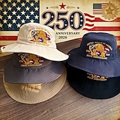 levne 250. výročí USA-Vyšívaný rybářský klobouk k 250. výročí USA, americký kbelík k 250. výročí, 1776-2026, skládací vlastenecké sluneční klobouky pro muže i ženy, prodyšné a univerzální pro všechna roční období.