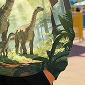 baratos Animais 3D do Menino-Para Meninos 3D Gráfico Dinossauro Moletom Pullover Manga Longa Impressão 3D Primavera Outono Ativo Moda Roupa de rua Infantil 4-12 anos Gola Redonda Casual Diário Ao ar livre Normal