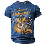 abordables T-shirts Graphiques de Musique et d'Instruments-Homme Guitare Argot drôle T-shirt Manche Courte T-shirt Impression 3D Col ras du cou Chemise Mode Quotidien Quotidien Rue Bleu Bleu Ciel Noir Été Printemps Vêtement Tenue S M L XL XXL XXXL 4XL