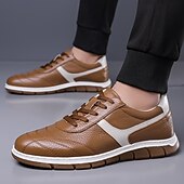 abordables Zapatillas Informales-Zapatillas casuales de piel sintética para hombre: zapatos ligeros y cómodos para caminar, viajes, salidas diarias y ropa de calle informal.
