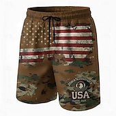 economico Shorts Patriottici 250-Per uomo 4 luglio, 250° anniversario degli Stati Uniti Aquila Bandiera degli Stati Uniti Costumi da bagno Pantaloncini da mare Pantaloncini da Surf Misura del girovita medio Patriotico Ferie Tasche