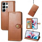 cheap 2026 Samsung Galaxy S26 Series-Phone Case For Samsung Galaxy S26 S26 Plus S26 Ultra Wallet Case Flip Cover with Wrist Strap Kickstand Retro TPU PU Leather