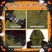baratos Conjuntos-Conjunto Medieval Renascentista chique Calças Cinto Camisa com acessórios Manga Comprida Elfo Ranger Fantasia Para Meninos Fantasia Dia Das Bruxas Carnaval feira renascentista Crianças Camisa Calças