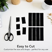 זול אספקה לבית-50 יחידות סרט וו ולולאה עמיד לשימוש חוזר עם גב דבק חזק - ללא צורך בקידוח, הסרה ללא נזק - אידיאלי לתליית תמונות, שלטים, מודעות - מתאים לשימוש בבית, במשרד ובסדנה