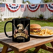 economico 250° Anniversario degli Stati Uniti-Tazza da caffè in ceramica per il 250° anniversario americano, tazza in ceramica da 11,2/15,2 once per caffè, tè, latte, acqua, regalo ideale per regali patriottici, stoviglie commemorative