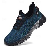 abordables Baskets Décontractées-Chaussures de sport pour hommes, en maille bleu marine, respirantes et flexibles, idéales pour la course, la marche et les activités de plein air décontractées.