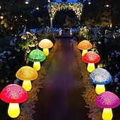 tanie Oświetlenie krajobrazowe-8 w 1, zewnętrzne, wodoodporne, solarne lampy trzaskające w kształcie grzybków, dekoracyjne lampy LED do ogrodu, podwórka, kwietnika, ścieżki, trawnika, patio, willi, gospodarstwa – letnie oświetlenie